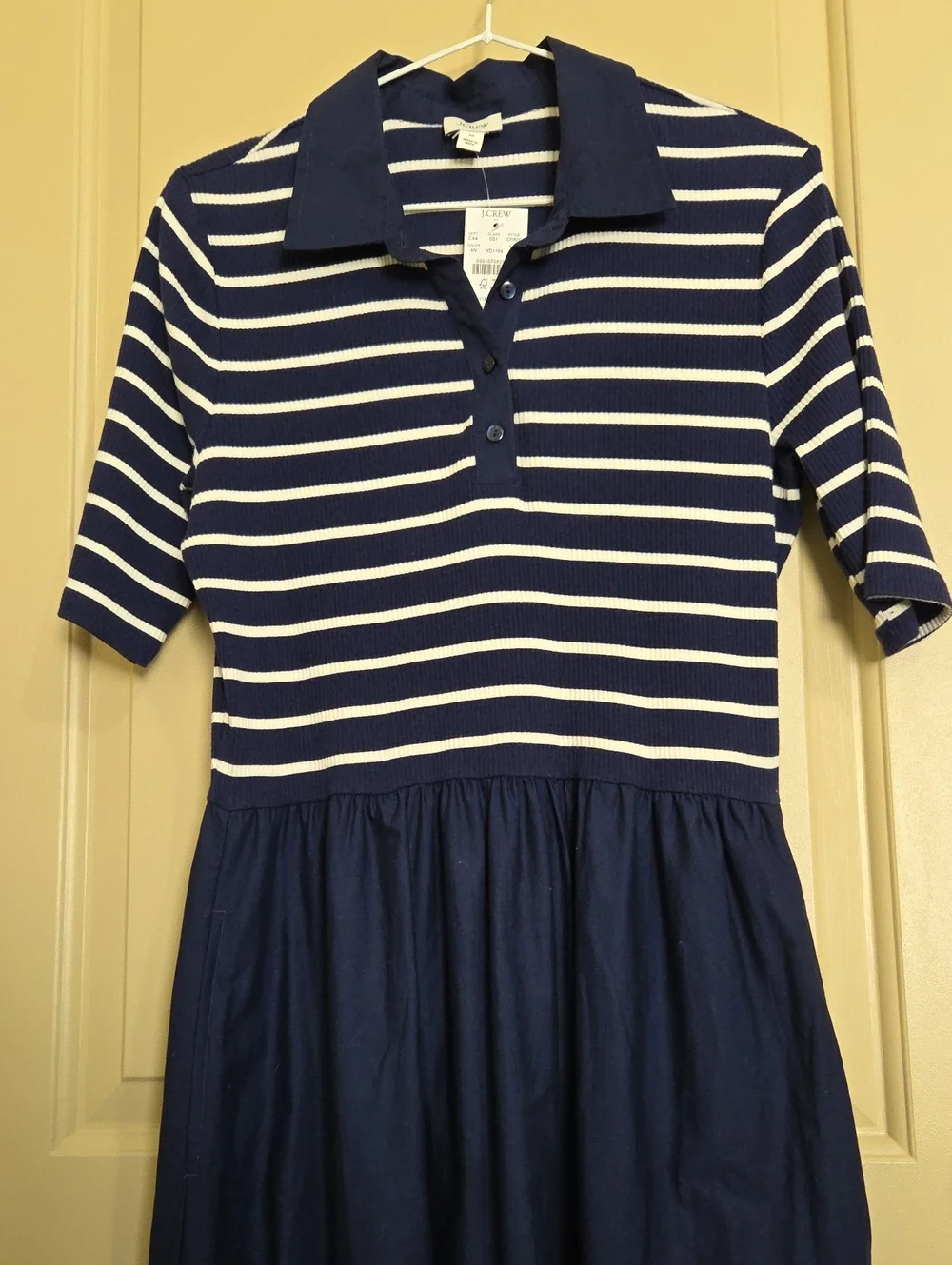 J. Crew  Navy & White Striped Polo Maxi Dressj